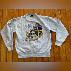 Vintage La Salle University Crewneck Tagged PM Size LG 80’s UC